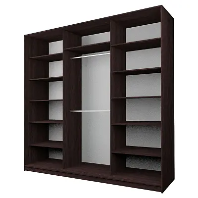 картинка Шкаф-купе 3-х дверный МАКС с пленкой Oracal Шоколад от магазина КУПИ КУПЕ